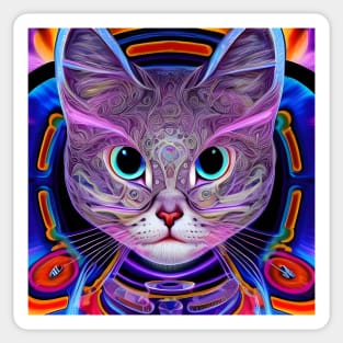 Kosmic Kitty (7) - Trippy Psychedelic Cat Sticker